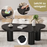 thumbnail of Couchtisch Wolkenform 107x66x41 cm Schwarz mit MDF Tischplatte und PVC Beinen, Filzgleiter, moderner Wohnzimmertisch pflegeleicht