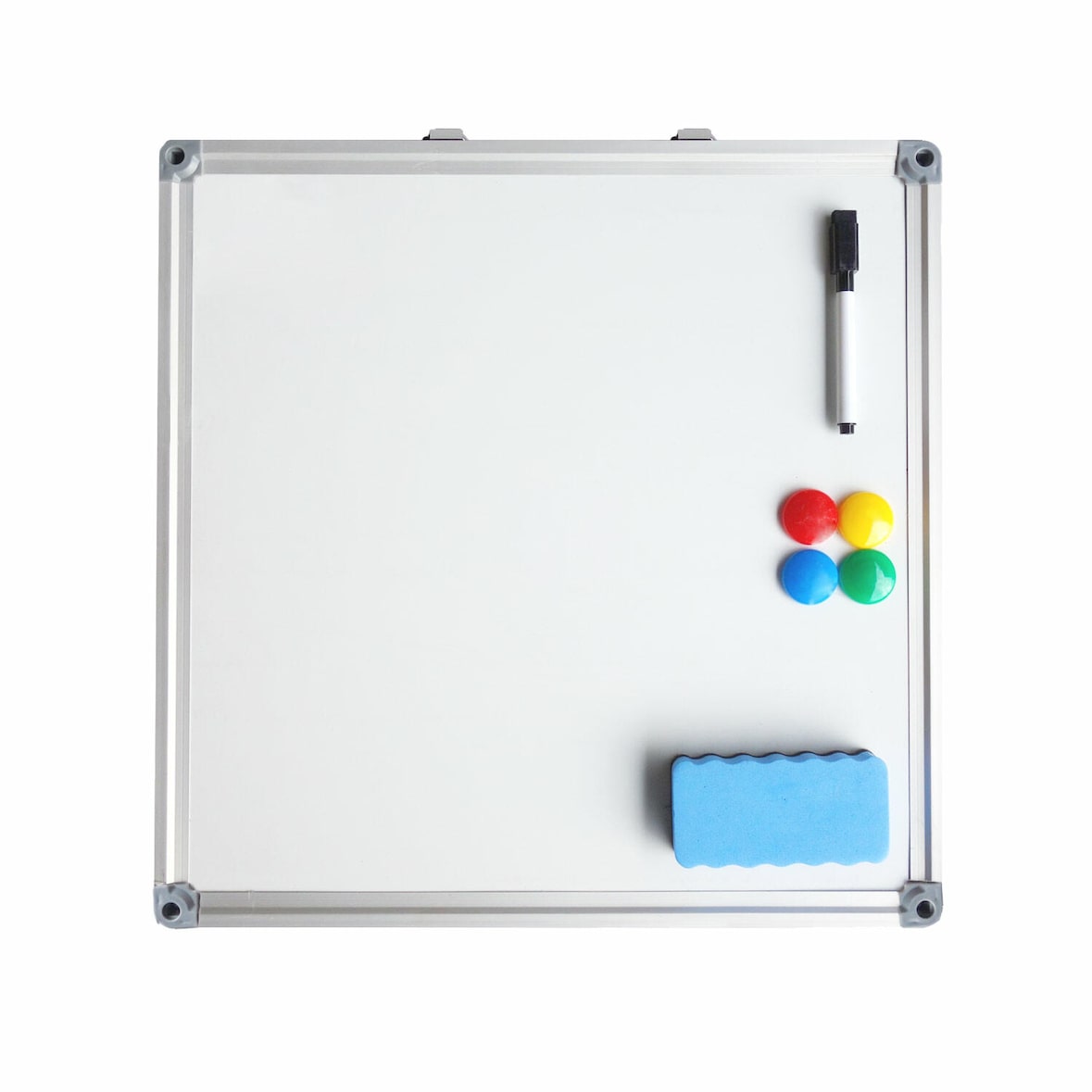 Whiteboard Magnettafel Memoboard 40 x 40cm inkl. 4 Magnete weiß mit Alurahmen