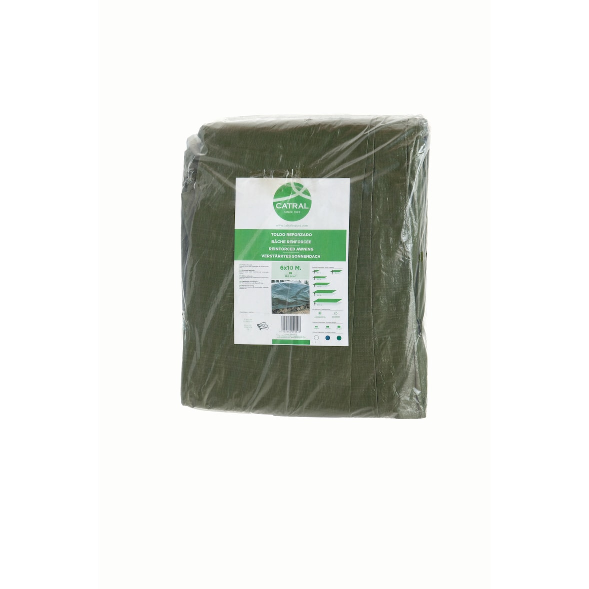 Toldo Reforçado Peso 120 Grs. 4X6M. Verde