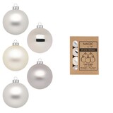 thumbnail of 24 Weihnachtskugeln 3cm Glas Christbaumkugeln Weihnachtsbaumkugeln creme silber