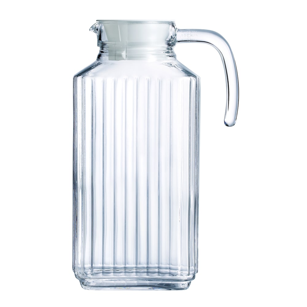 Pichet quadro avec bouchon  1,7 l blanc -  170.00 cl Transparent / Cristal Carré Verre Luminarc 12.00x9.00 cm