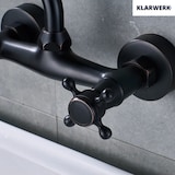 thumbnail of JULIAN | Retro Mischbatterie Wandmontage Armatur Schwarz | Küche Bad Vintage Wasserhahn Wand altmodisch Edelstahl - Gastronomie 360° drehbar