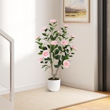 thumbnail of COSTWAY Árbol Artificial de 90 cm con Flores, Árbol Artificial de Camelia, Planta Artificial en Maceta, Planta de Camelia con 16 Flores