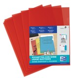 thumbnail of Lot de 50 Sachet de 10 pochettes coin Shine A4, en polypro lisse coloris rouge