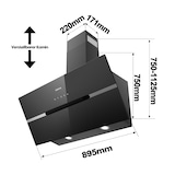 thumbnail of CIARRA Cappe senza testa A+++ 650 m³/h Aspiratore 90 cm Incl. BOOST WIFI-APP Controllo Touch VM9736FB