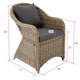 thumbnail of tectake Conjunto de 4 cadeiras de jardim em rattan e alumínio + 2 almofadas  Natural