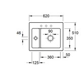 thumbnail of Villeroy&Boch Spülbecken, Küchenspüle Subway 60 XM Weiß Alpin 620x510mm, Unterschrankbreite 60cm