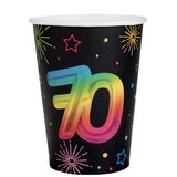 thumbnail of 6 Becher 70. Geburtstag bunt Pappbecher