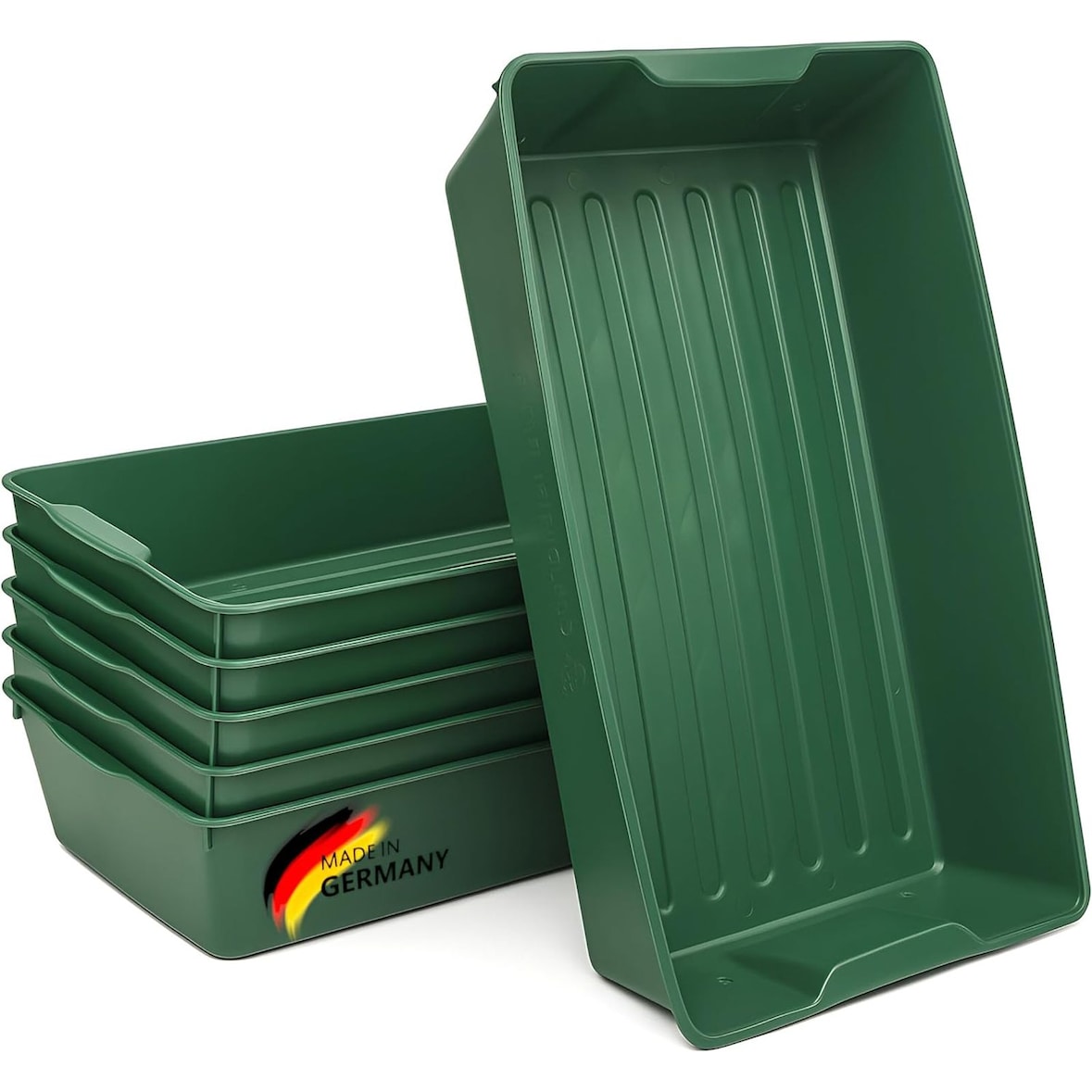 Gärtnerbox Pflanzschale Pikierschale 58x32x11 Profi Pflanzwanne Saatschale grün Grün