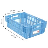 thumbnail of GILAC Caisse ajourée empilable emboîtable HACCP 600 x 400 - 37 L - Bleu G180310