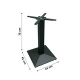 thumbnail of Base de mesa piramidal cm.41x41 Tubular cm.8x8 Altura cm.75 Hierro Negro