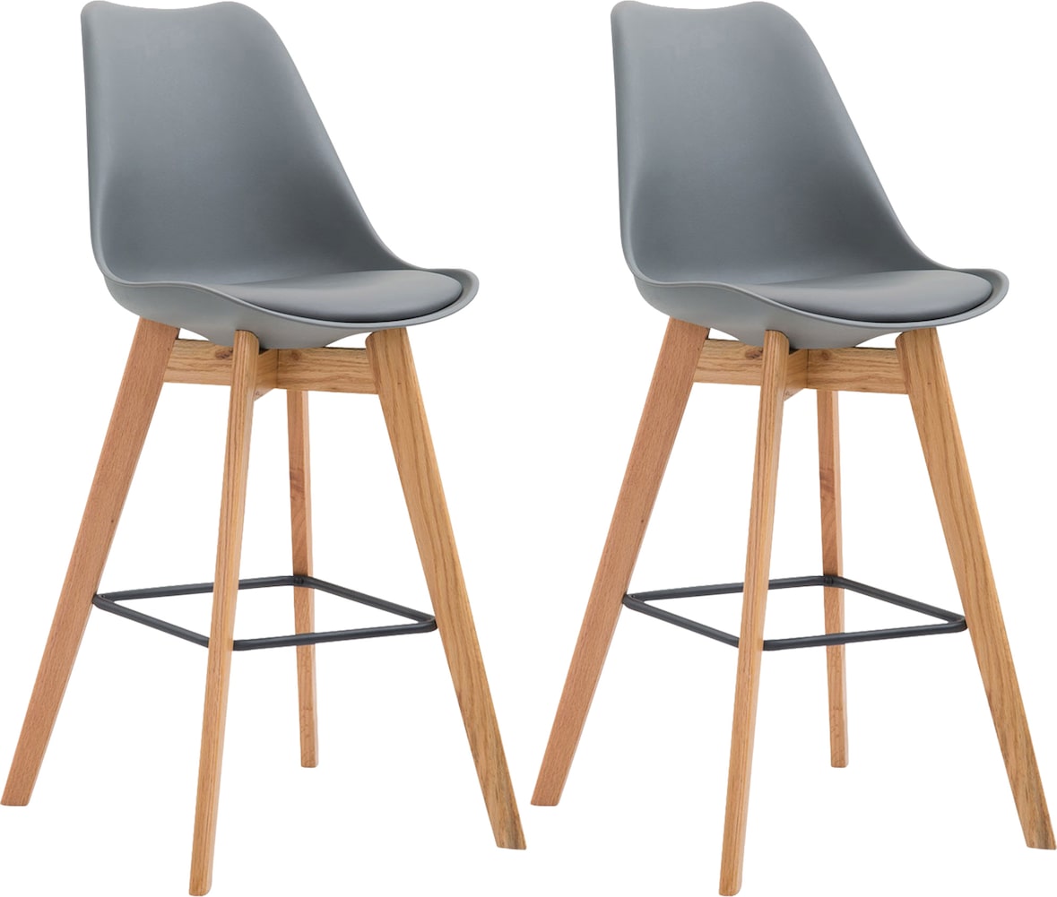 2er Set Barhocker Metz Kunststoff natura/grau
