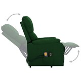 thumbnail of vidaXL Massagesessel mit Aufstehhilfe Dunkelgrün Stoff