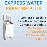 thumbnail of Lavello a colonna in acciaio inox con comando a pedale caldo/freddo accessori inclusi