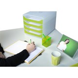 thumbnail of Exacompta 310335D 1x BIG-BOX ladenbox met 4 laden voor DIN A4+ documenten, Chromaline, transparant-anijsgroen