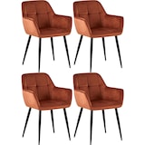 thumbnail of Juego de 4 sillas de salón Emia en terciopelo Marrón/Terciopelo