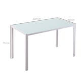 thumbnail of HOMCOM Mesa Sala de Jantar de Cristal Mesa Retangular para 4-6 pessoas com Pés de Metal Multifuncional para Cozinha 120x60x75cm Branco
