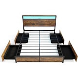 thumbnail of COSTWAY Letto con illuminazione a LED, stazione di ricarica e 4 cassetti, letto matrimoniale 200 x 160 cm