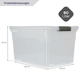 thumbnail of PROREGAL Aufbewahrungsbox mit Deckel 60L 6er Set Extra Groß Rollen transparent stapelbar Kunststoffbox Verschlussclips Stapelbox Aufbewahrungsbehälter