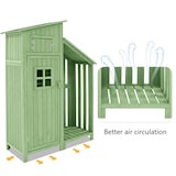 thumbnail of Merax Gerätehaus Gartenschrank Geräteschuppen Geräteschrank，124x46x174cm, auch für kleine Gärten geeignet,Grün
