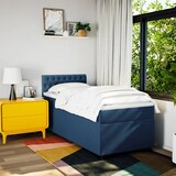 thumbnail of vidaXL Boxspringbett mit Matratze Blau 100x200 cm Stoff