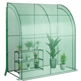 thumbnail of COSTWAY Foliengewächshaus mit 3-stufigem Blumenregal, Gewächshaus mit 2 Rolltüren, 200 x 100 x 215 cm, grün