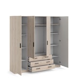 thumbnail of Spell Kleiderschrank B183 cm 4 Türen und 3 Schubladen Hickory-Dekor.
