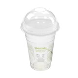 thumbnail of MONOUSO - Bio PLA Domdeckel mit Loch Green Stripe® für Becher Ø9,6cm (1.000 Stück)