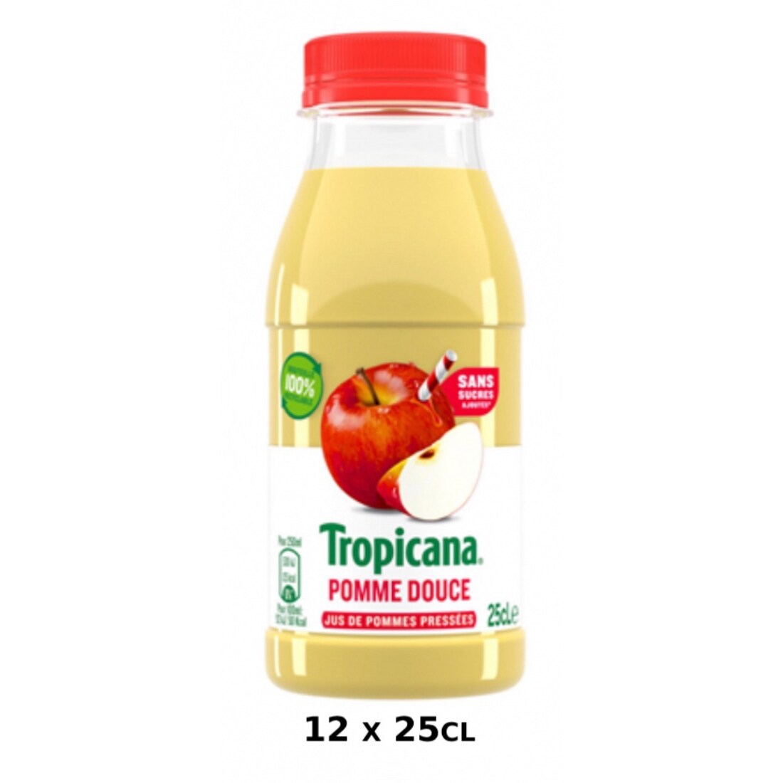 Jus de Pommes Douces Tropicana 25cl/Bouteille 12 bouteilles