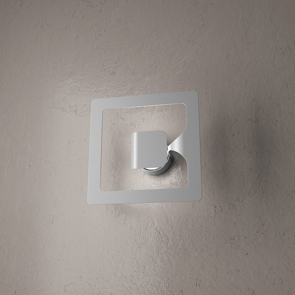 Applique Moderno Quadrato Gasoline 1 Luce In Metallo Grigio Chiaro