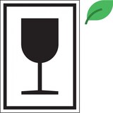 thumbnail of Dreifke® Aufkleber | Verpackungskennzeichen Vorsicht zerbrechlich, ökologische Folie, 74x105mm, 500/Rolle
