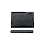 thumbnail of Piatto Piano Bistecca Nero Cm 33x24 C/scanalatura Effetto Pietra M1934 90b Confezione Da 2