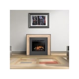 thumbnail of ZUNI - Lareira elétrica autônoma com aquecimento de piso LED - 28' - 130,2 x 110 x 27,5 - Preto / Carvalho claro