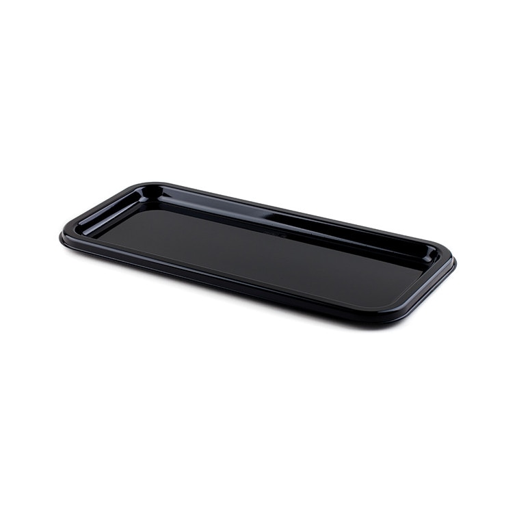 MONOUSO - Vassoio Plastica Rettangolare Nero 35x16 cm (10 Pezzi)