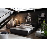 thumbnail of KAWOLA Bett CARLO Polsterbett Stoff schwarz 180x200cm