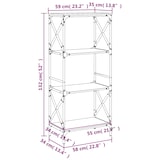 thumbnail of vidaXL Bücherregal 4 Böden Schwarz 59x35x132 cm Holzwerkstoff