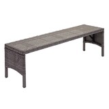 thumbnail of Poly-Rattan Sitzbank HWC-G16, Gartenbank Rattanbank, Gastronomie 112cm ~ grau, Kissen dunkelgrau