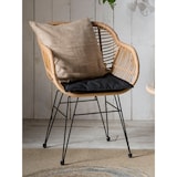 thumbnail of Möbilia Garten Sitzgruppe 5-tlg aus Polyrattan | 2 Stühle inkl. Sitzkissen | Tisch B 52 x T 52 x H 54 cm | natur-schwarz | 10020005 | Serie GARTEN