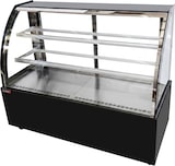 thumbnail of Romux® Kühlvitrine für Konditorei Standgerät 2 Böden Gebogenes Glas Schwarz 600 Liter Umluftkühlung | Professionelle Vitrinen