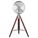 thumbnail of Tarrington House Ventilateur sur pied SF1223W, métal / bois, Ø 39 x 127 cm, 3 vitesses, avec trépied, argent / marron