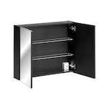thumbnail of Armoire de toilette avec miroir 80 cm 2 portes finition noir mat Santa Fe Black