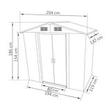thumbnail of vidaXL Gartenschuppen Grau Metall 204 x 132 x 186 cm