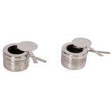 thumbnail of Edelstahl Speisenwärmer Runder Sossen Warmhaltebehälter Chafing Dish 2x 4,5 Liter