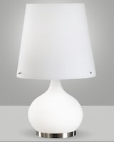 thumbnail of Ade Design Tischleuchte aus Metall und mundgeblasenem Glas, Doppelschalter, E14 40W und E27 100W Fassung, Weiß, Produktcode: 2533-35-102