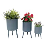 thumbnail of DanDiBo Blumentopf mit Füßen Pflanztopf Blumenkübel mit Beinen Metall Grau 3er Set 96260 Modern Pflanzenständer