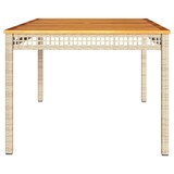 thumbnail of vidaXL Gartentisch Beige 180x90x75 cm Poly Rattan Akazienholz