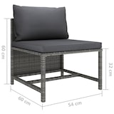 thumbnail of vidaXL 4-Sitzer-Gartensofa mit Kissen Grau Poly Rattan