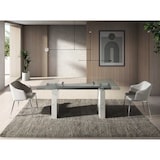 thumbnail of Angel Cerdá  Cadeira de jantar estofada em tecido com pernas em aço inoxidável cromado. 4050C