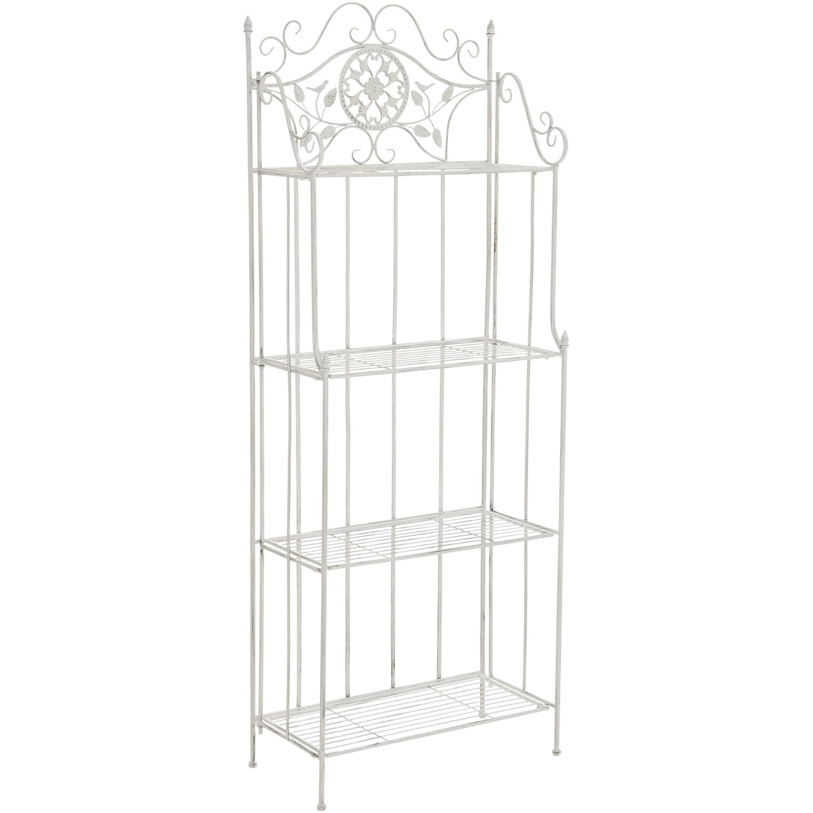 CLP Pflanzenregal Flora Metall HBT: 175x66x32 cm antik weiß