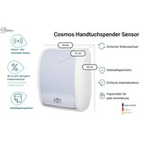 thumbnail of SET: Handtuchrollenspender SENSOR, berührungslos, Blanc Cosmos verschied. Farben + 2 Handtuchrollen PREMIUM TAD - PRODUKTSET